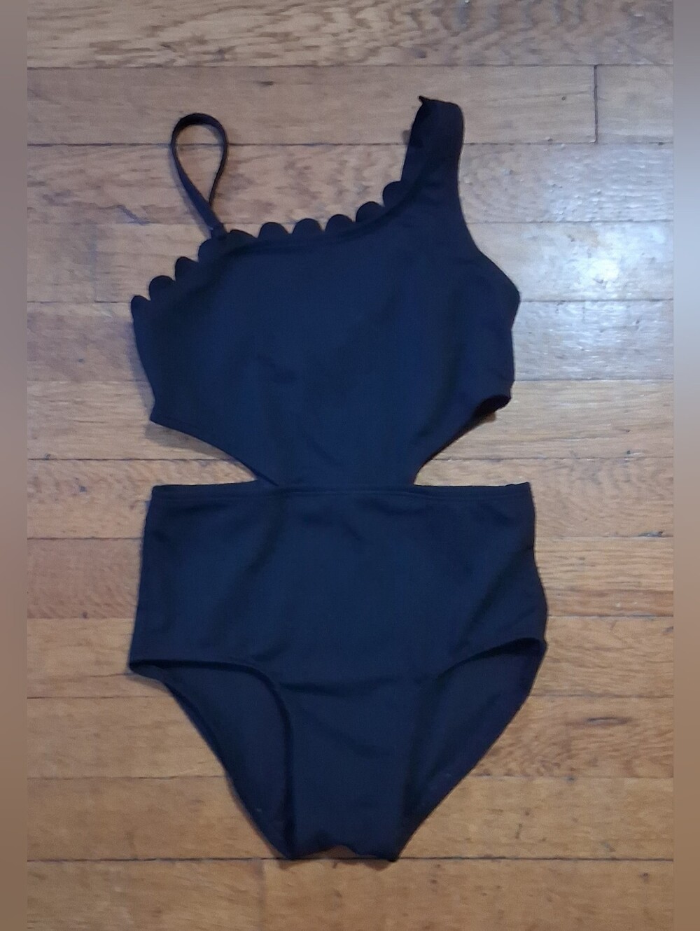 art class Black One-Shoulder Cutout Kids Swim One-Piece